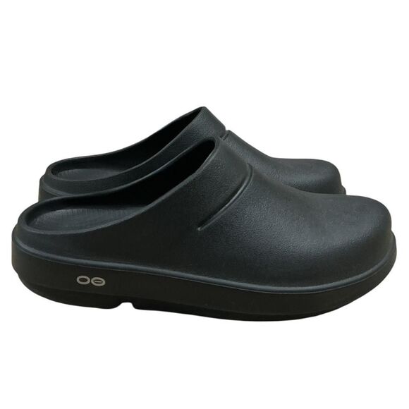 Oofos OOcloog Womens 8 Mens 6 Slip On Recovery Clogs Black Sport Slide - Picture 4 of 9
